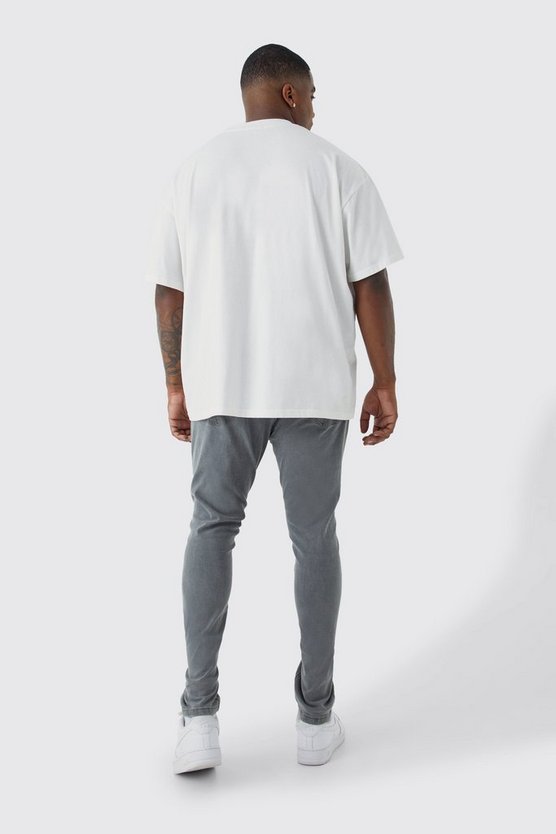 Plus Super Skinny Stretch Jeans mit Riss am Knie