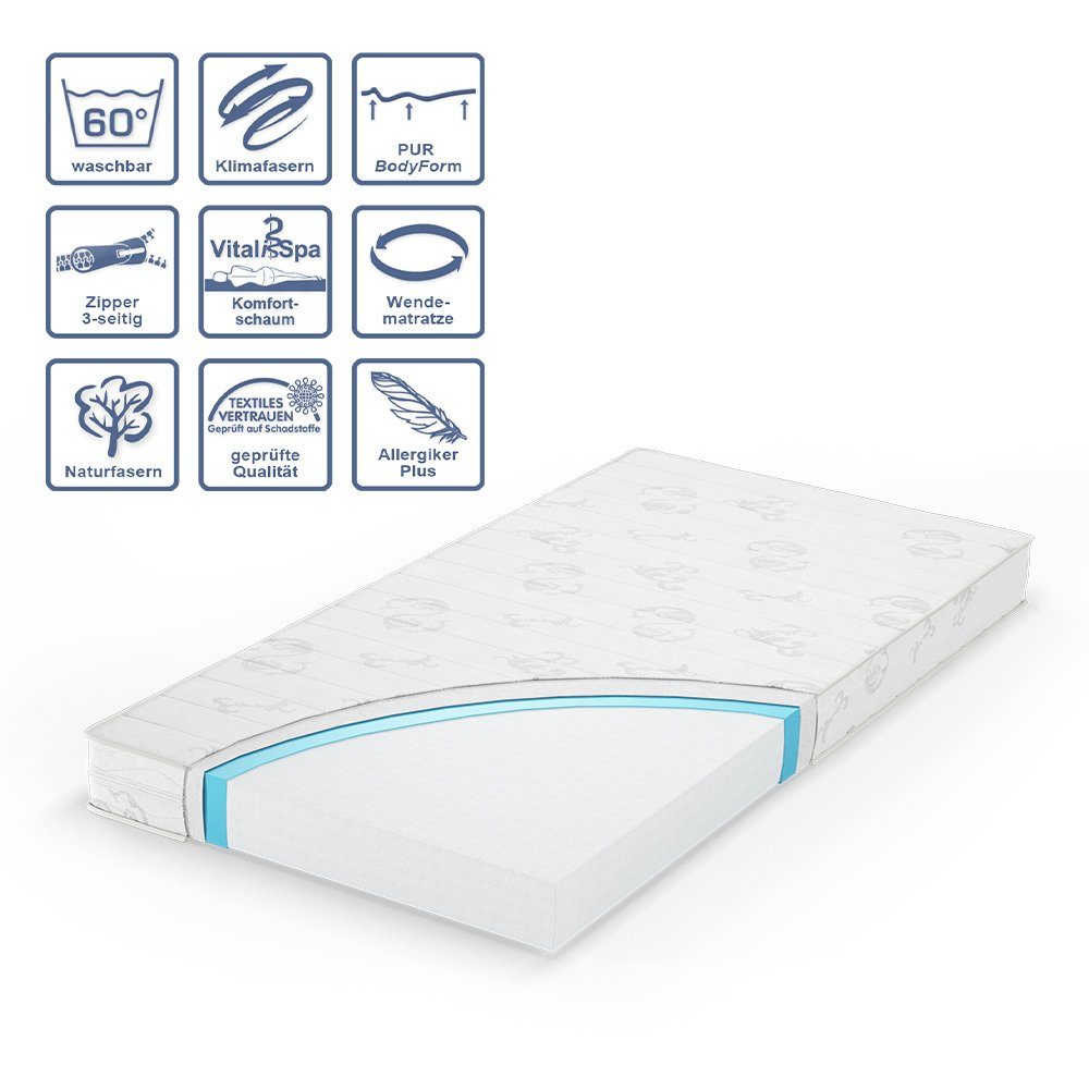 Komfortschaummatratze Calma Comfort Kaltschaummatratze 70x140 Kinder H2, VitaliSpa®, 11 cm hoch