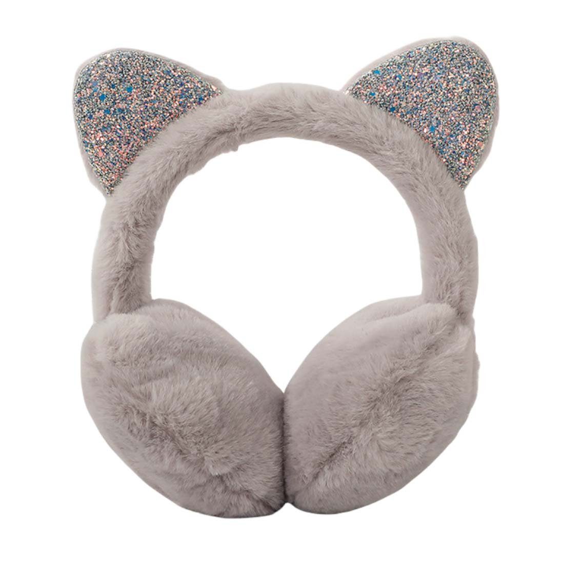 FIDDY Ohrenwärmer Wärmende Ohrenschützer mit glitzernden Katzenohren (1-St) Outdoor, Skifahren, Schule, tolles Geschenk, Cartoon, Kinder