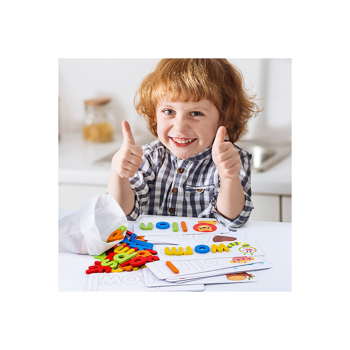 Frühes Lernspielzeug für Kinder Kinder Holzpuzzle Rechtschreibung Wort Spiel frühes Lernen kognitives Spielzeug