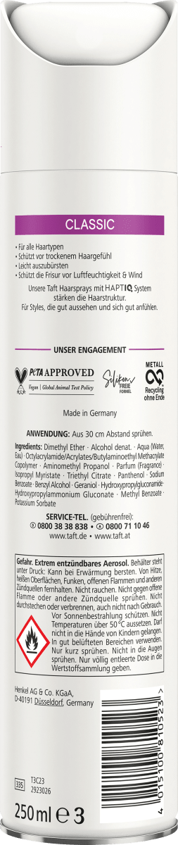 Haarspray CLASSIC Halt 3, 250 ml