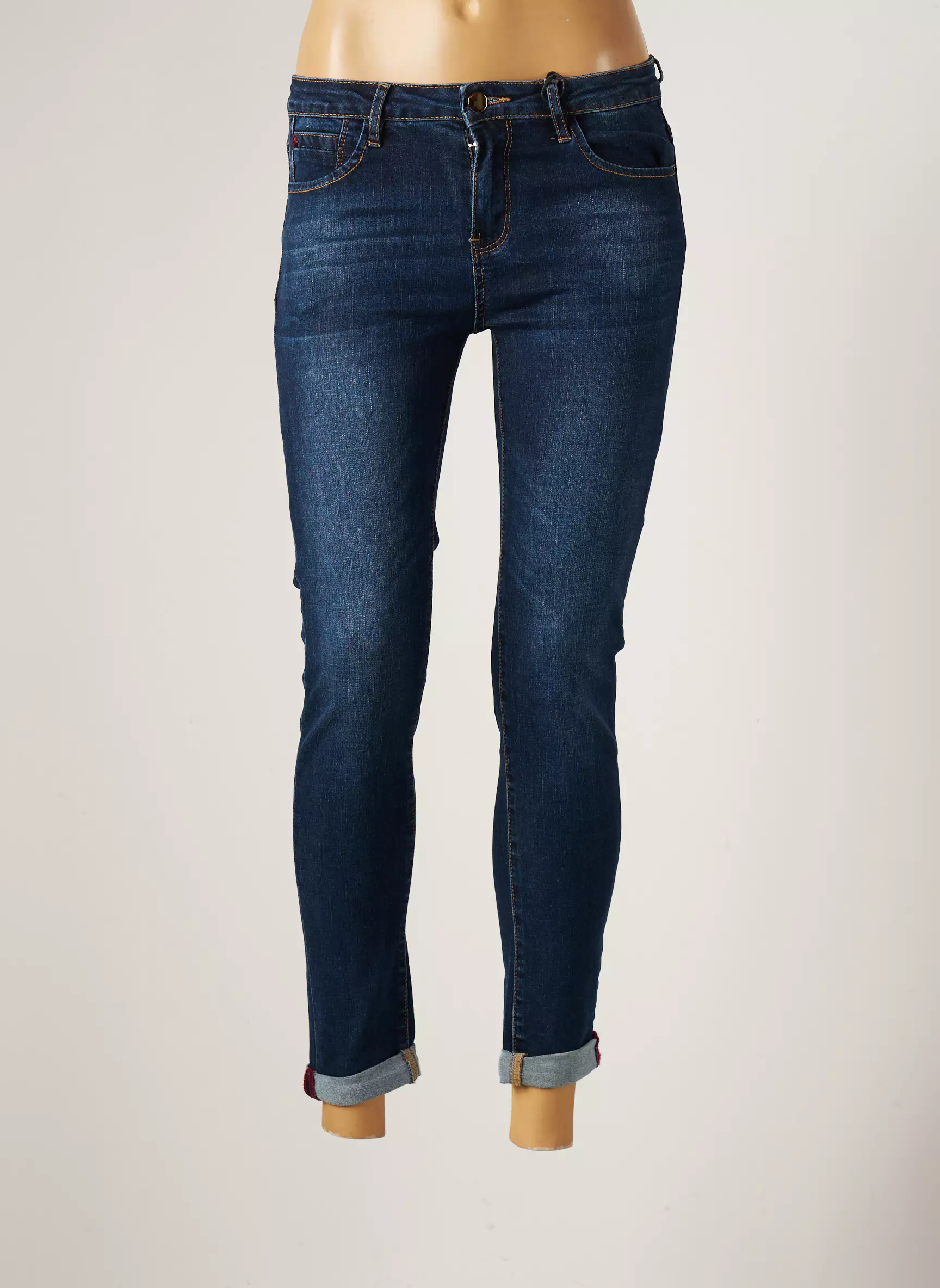 Onado Jeans Coupe Slim Femme couleur bleu