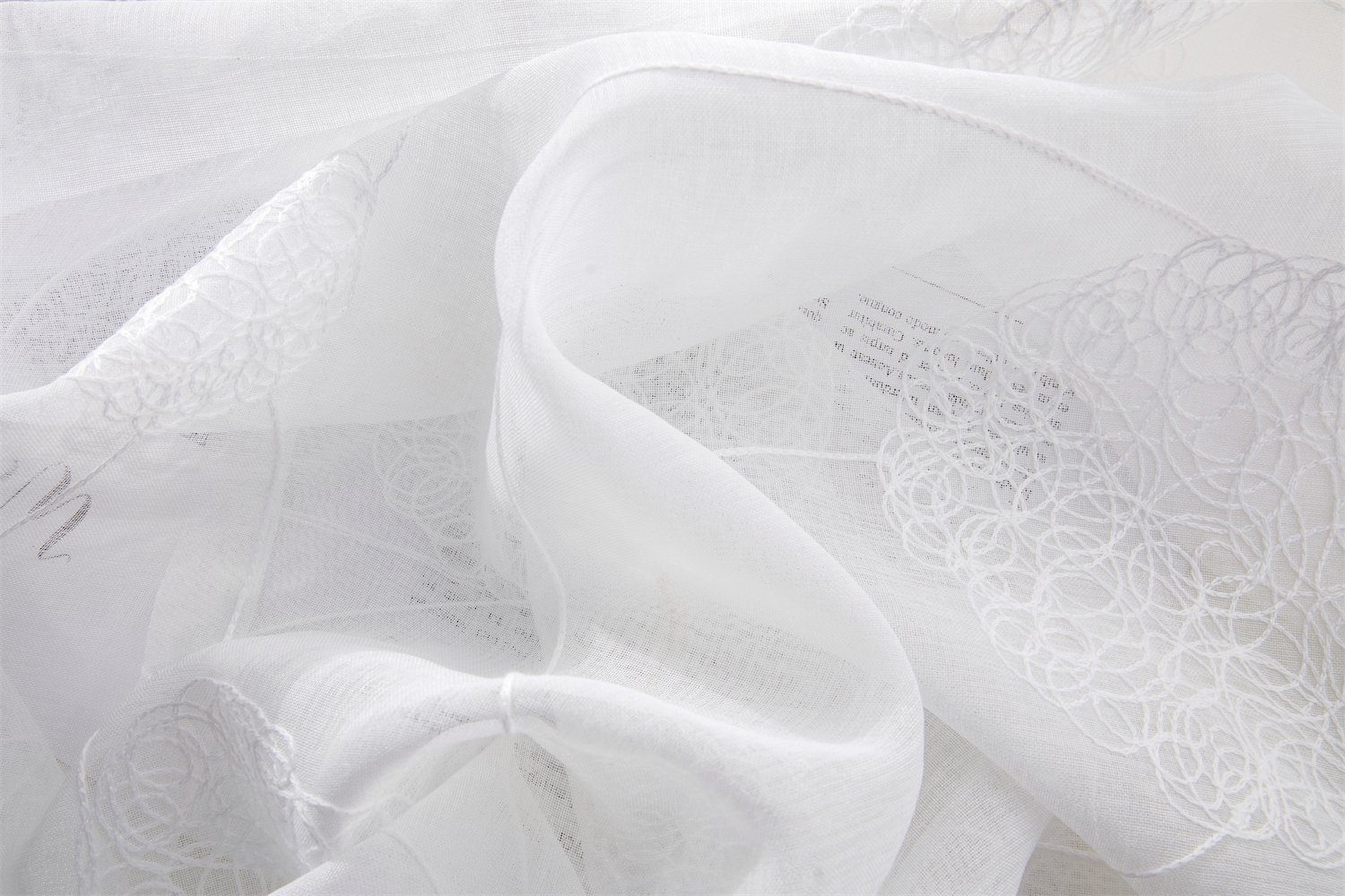 Gardine, HOMEIDEAS, Stangendurchzug (2 St), halbtransparent, Polyester, Bestickt