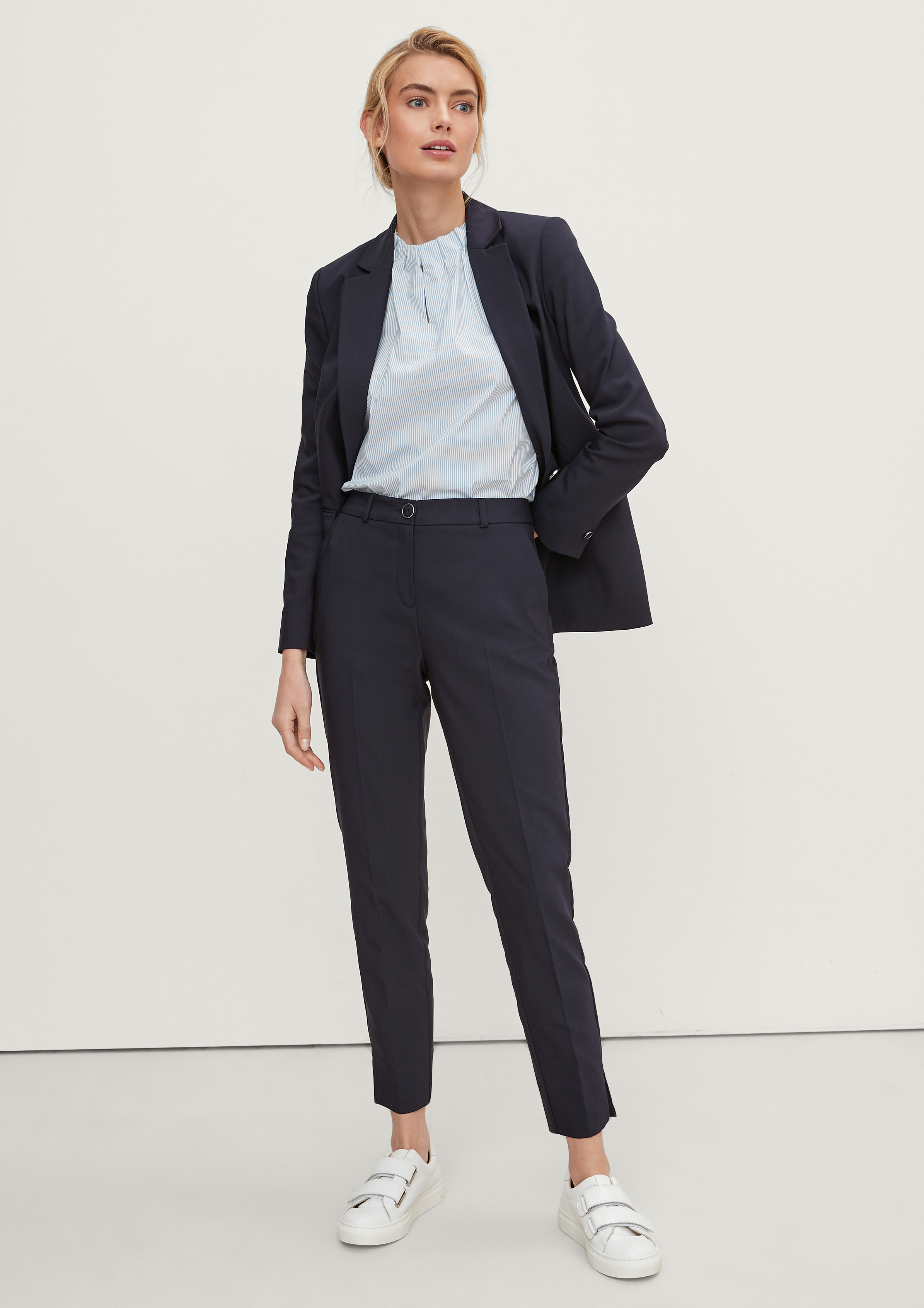 Slim: 7/8-Hose mit Tapered leg - navy