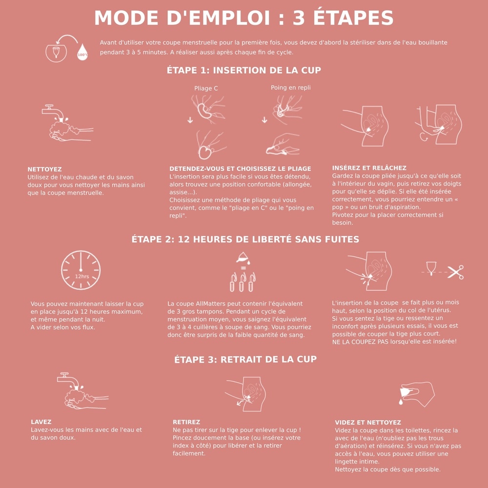 allmatters (organicup) Coupe Menstruelle Taille B Hygiène Intime Féminine