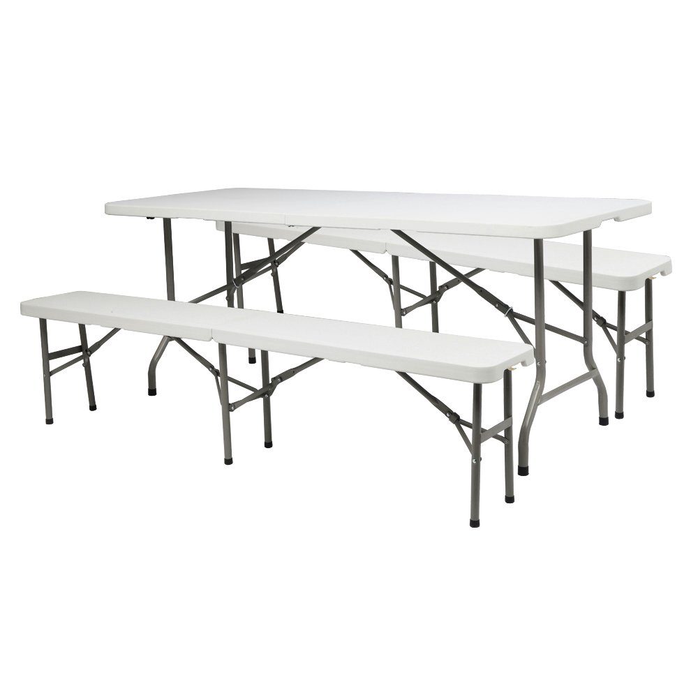 FCH Klapptisch, 183 x 76 x 74CM Klappbar Wetterfest Tragbar Garten Camping