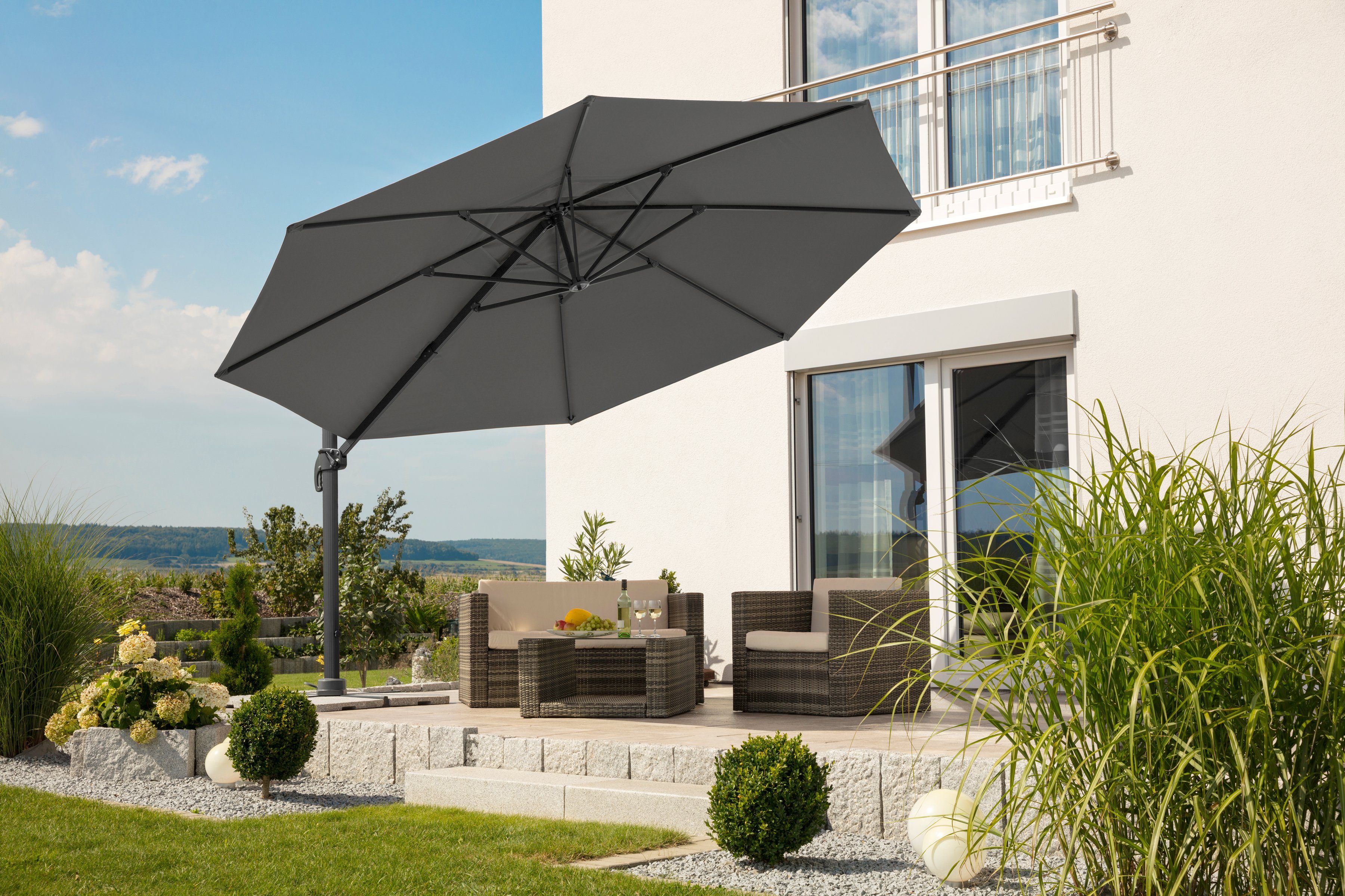 Schneider Schirme Ampelschirm Rhodos Grande, LxB: 400x300 cm, mit Schutzhülle, ohne Schirmständer