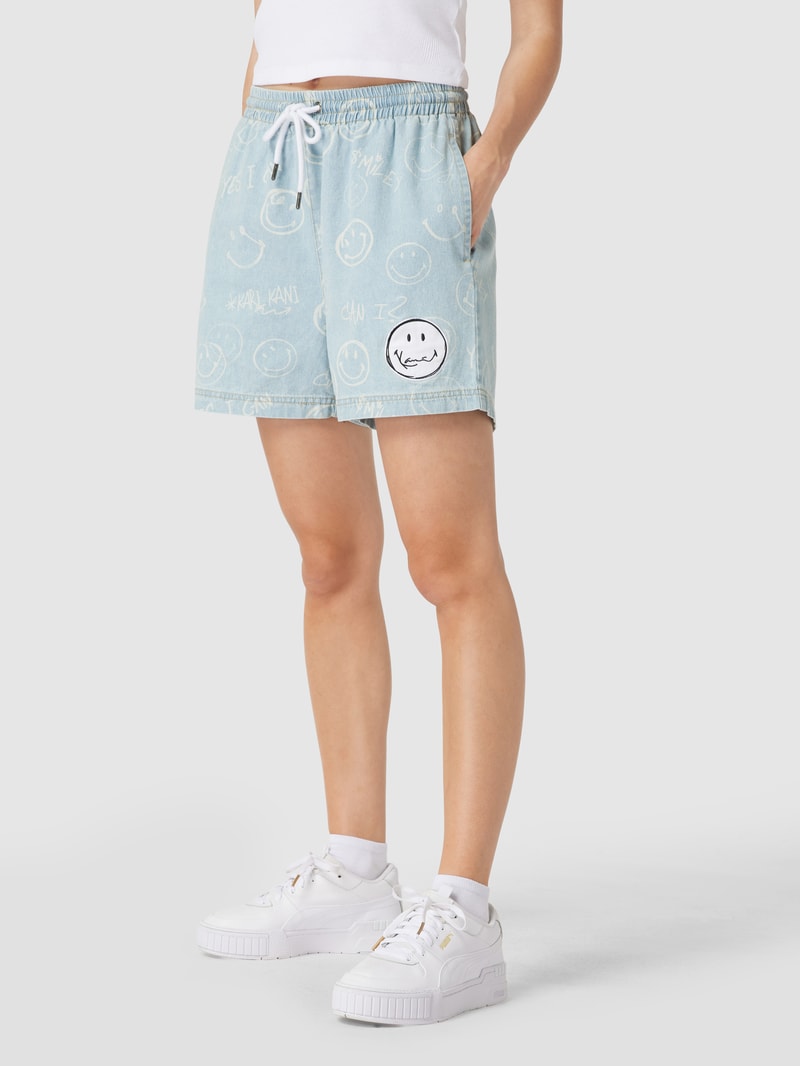 Shorts mit Allover-Print in jeans