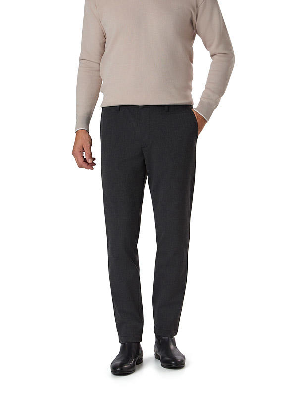 BOSS Black, Chino, Slim Fit, Mikrofaser, schwarzgrau meliert