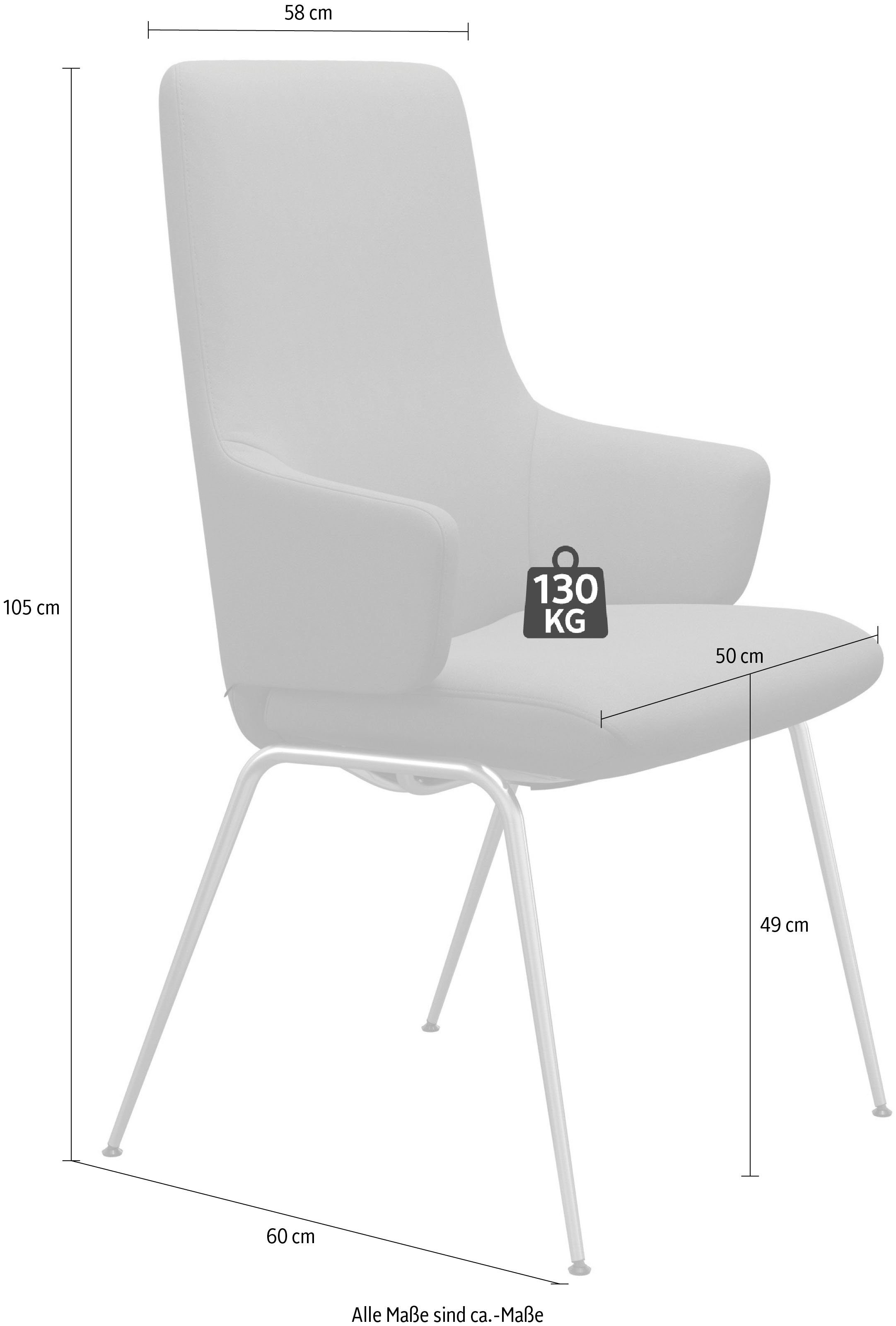 Stressless® Polsterstuhl Laurel, High Back mit Armlehne, Größe L, mit Beinen aus Stahl in Chrom matt