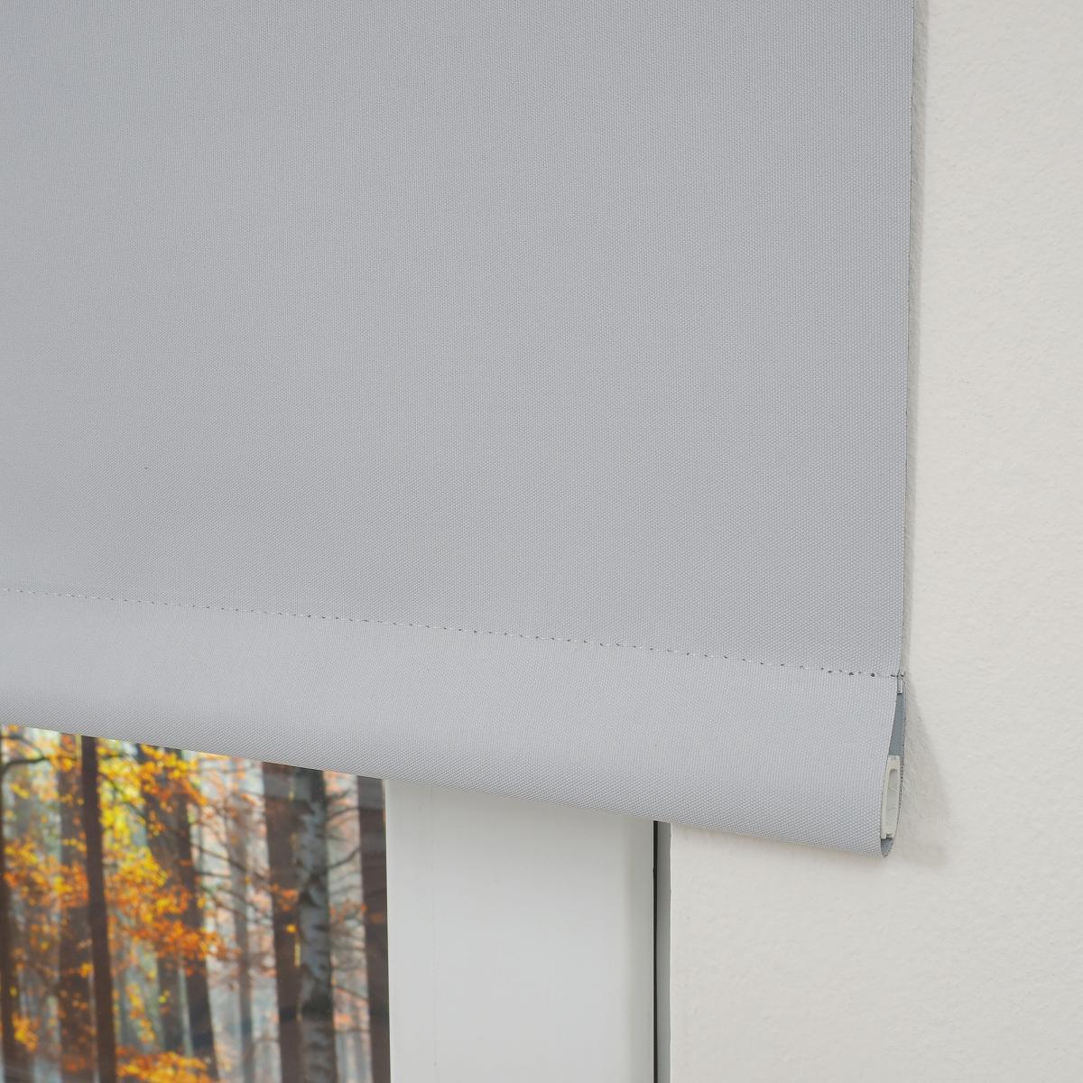 Bella Casa Rollo, Mittelzugrollo Uni Verdunkelung, 82 x 180 cm, hellgrau