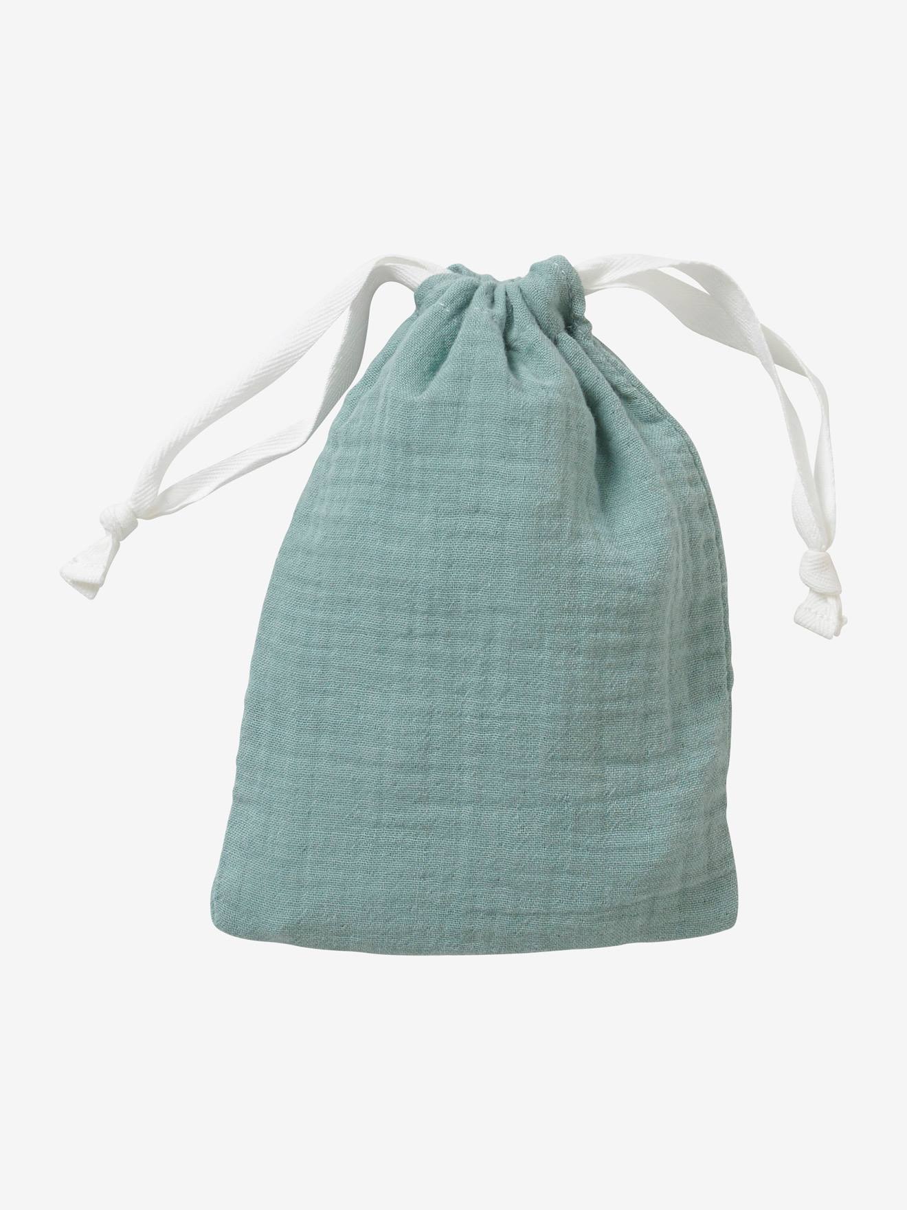 Doudou en gaze de coton + hochet rond rose