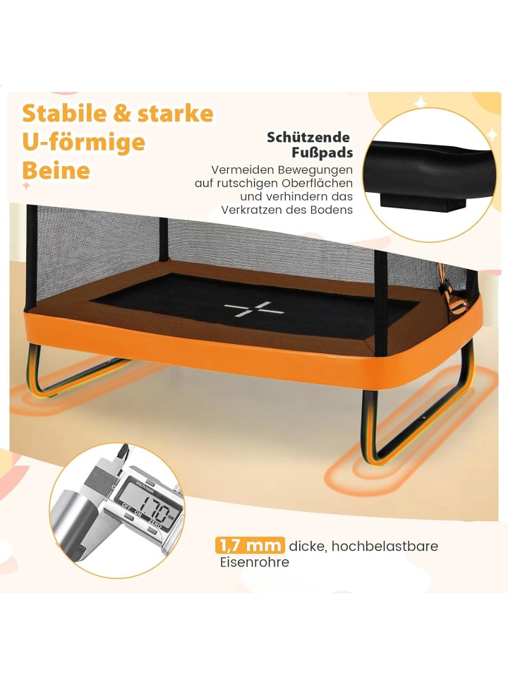 COSTWAY 2 in 1 Trampolin in Orange günstig kaufen 210 cm