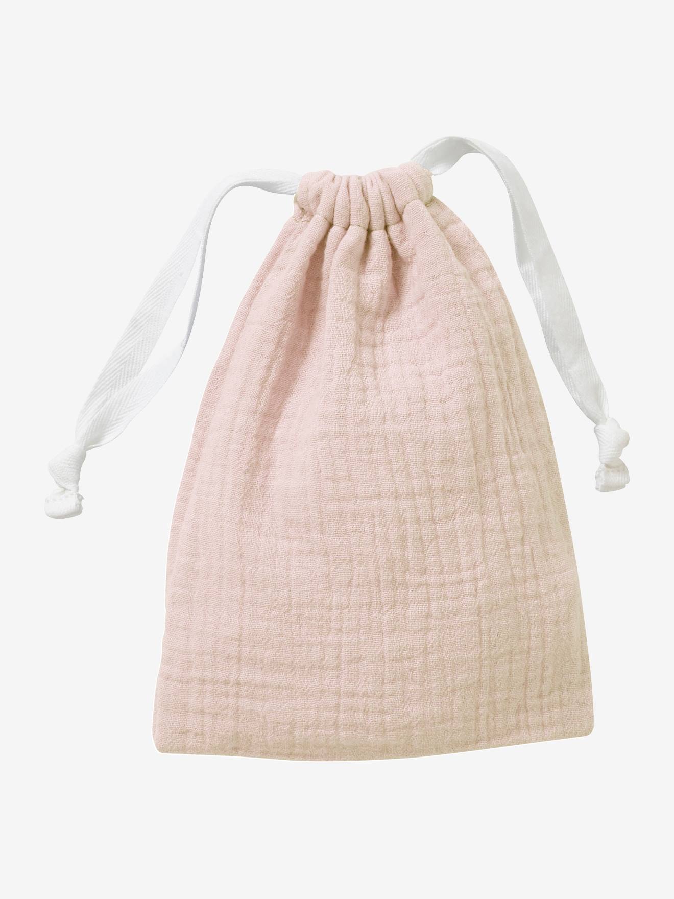 Vertbaudet Baby Geschenk-Set: Schmusetuch & Greifling im Geschenkbeutel - rosa