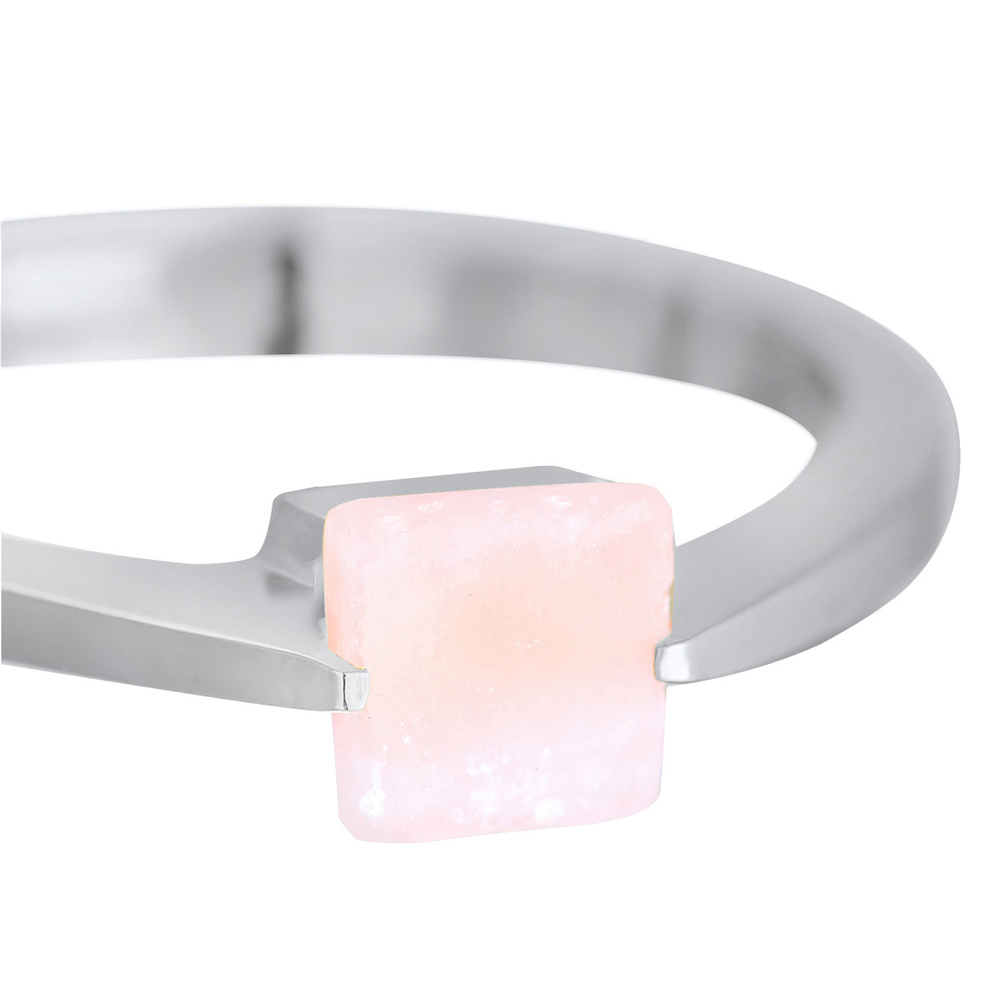 Elli PREMIUM Elli PREMIUM Bague Femme carré solitaire avec pierre précieuse de quartz en argen Bague