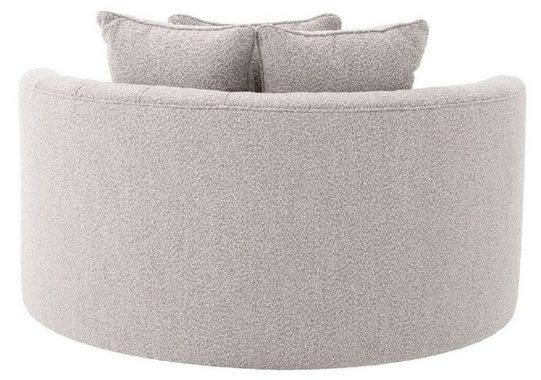 Casa Padrino Loungesofa Luxus Rundsofa Grau 157 x 148 x H. 90 cm - Modernes rundes Wohnzimmer Sofa mit 3 Kissen - Wohnzimmer Möbel - Luxus Möbel