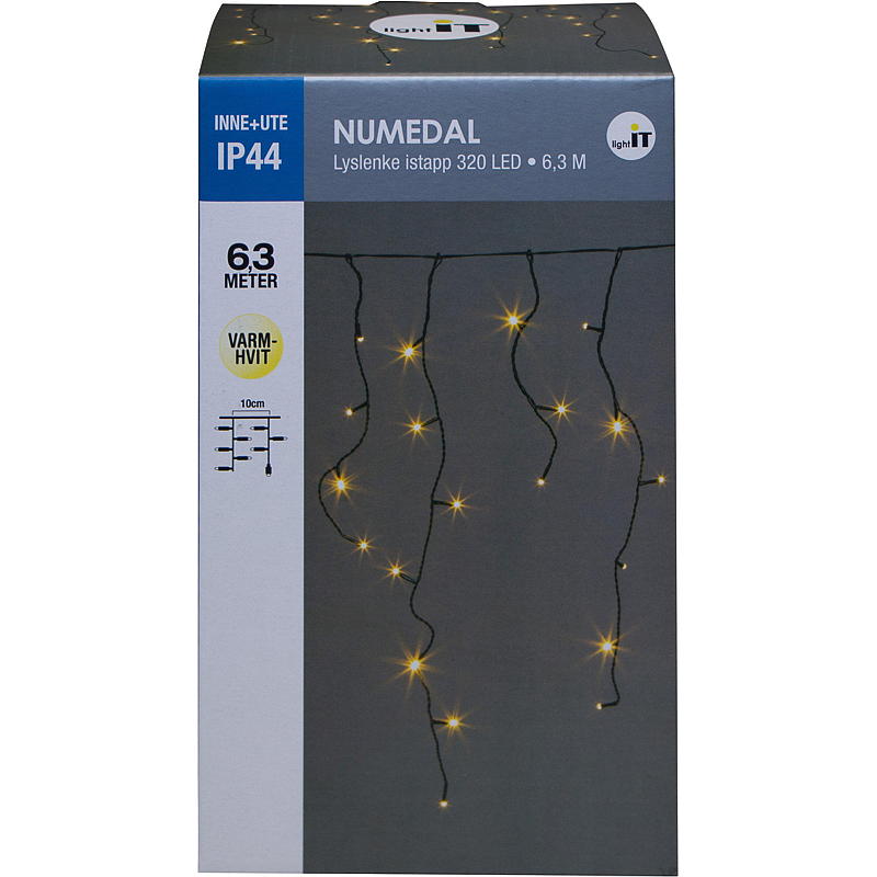 Home Lyslenke 320 LED Istappper, varmhvit, Numedal