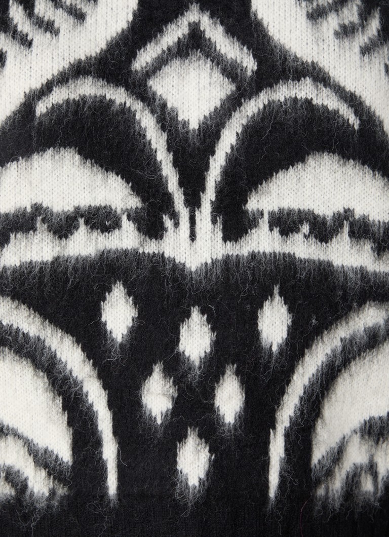 Pulover Farm Rio dintr-un tricot gros din amestec de lână cu model tricotat