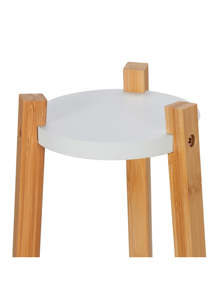 relaxdays Pflanzenständer in Weiß/ Natur - (H)73,5 x Ø 28 cm günstig kaufen onesize