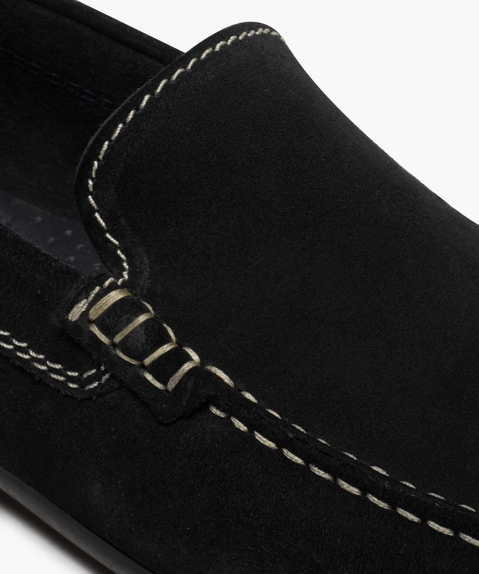 Mocassins homme unis dessus et intérieur cuir marine | GEMO