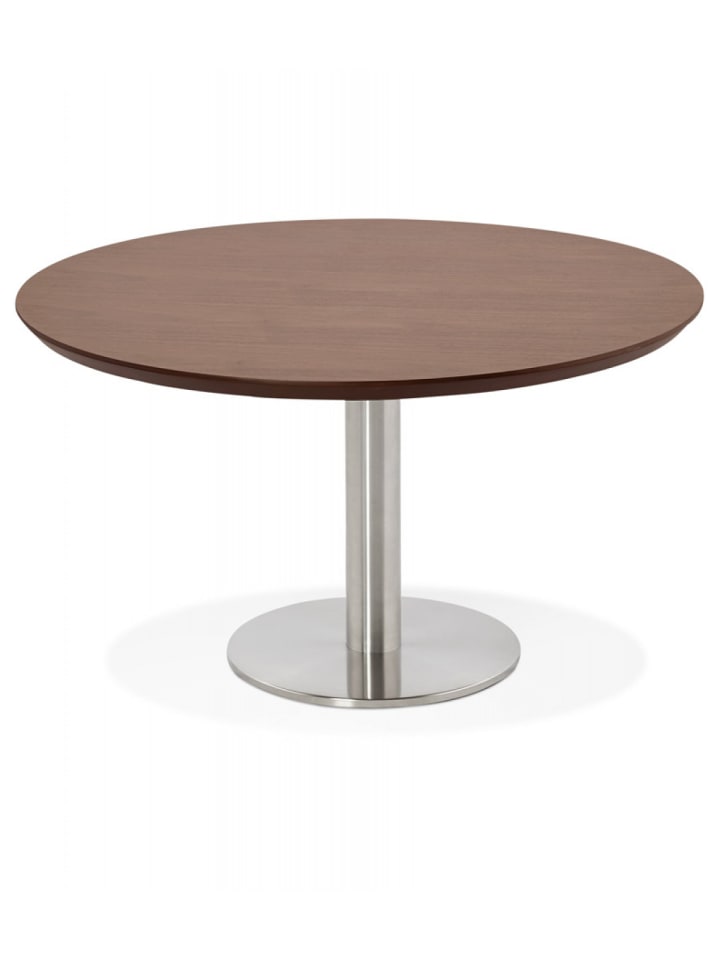 KADIMA DESIGN Salon Couchtisch Rund Walnuss Holz Metall | Modern Klassisch in Braun günstig kaufen onesize