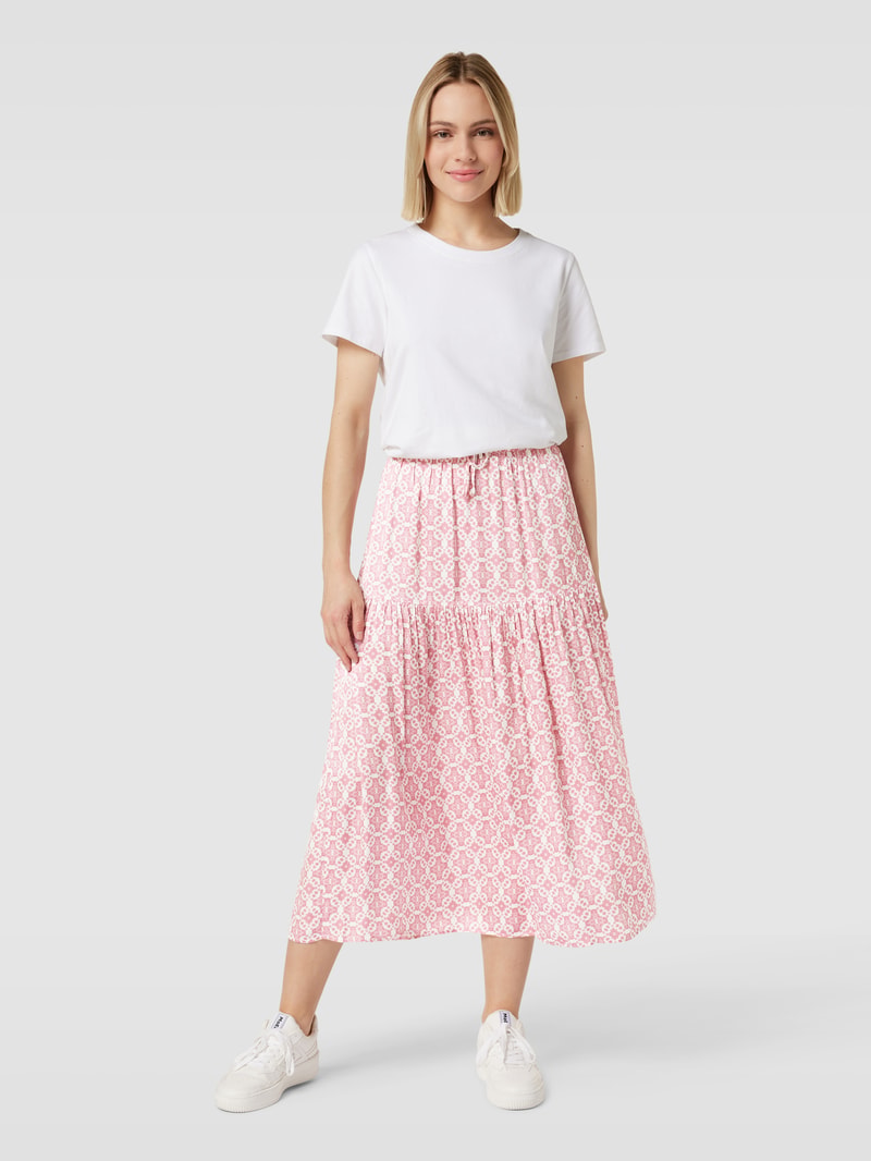Maxirock mit Allover-Muster Modell 'soraya' in rosa