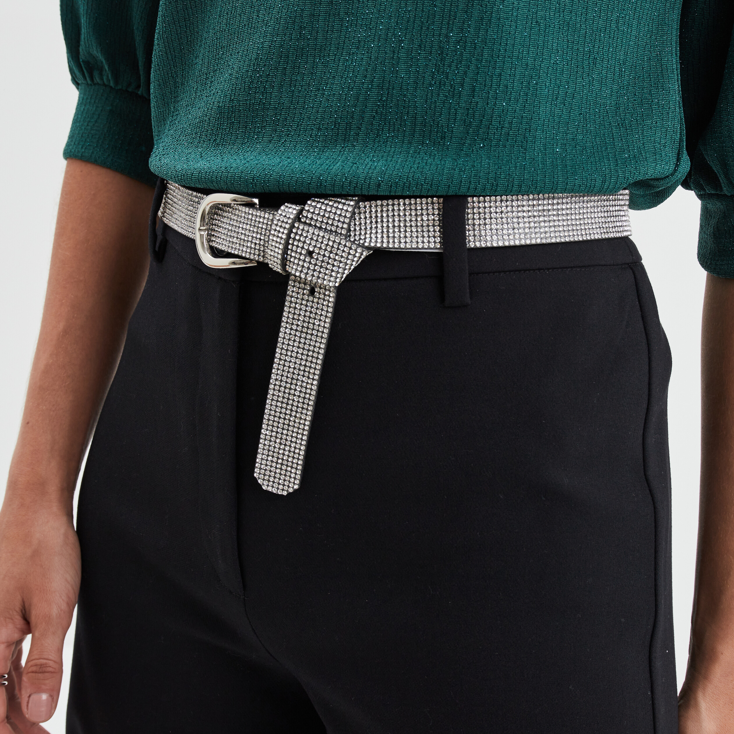 Ceinture à strass gris argent femme | La Halle