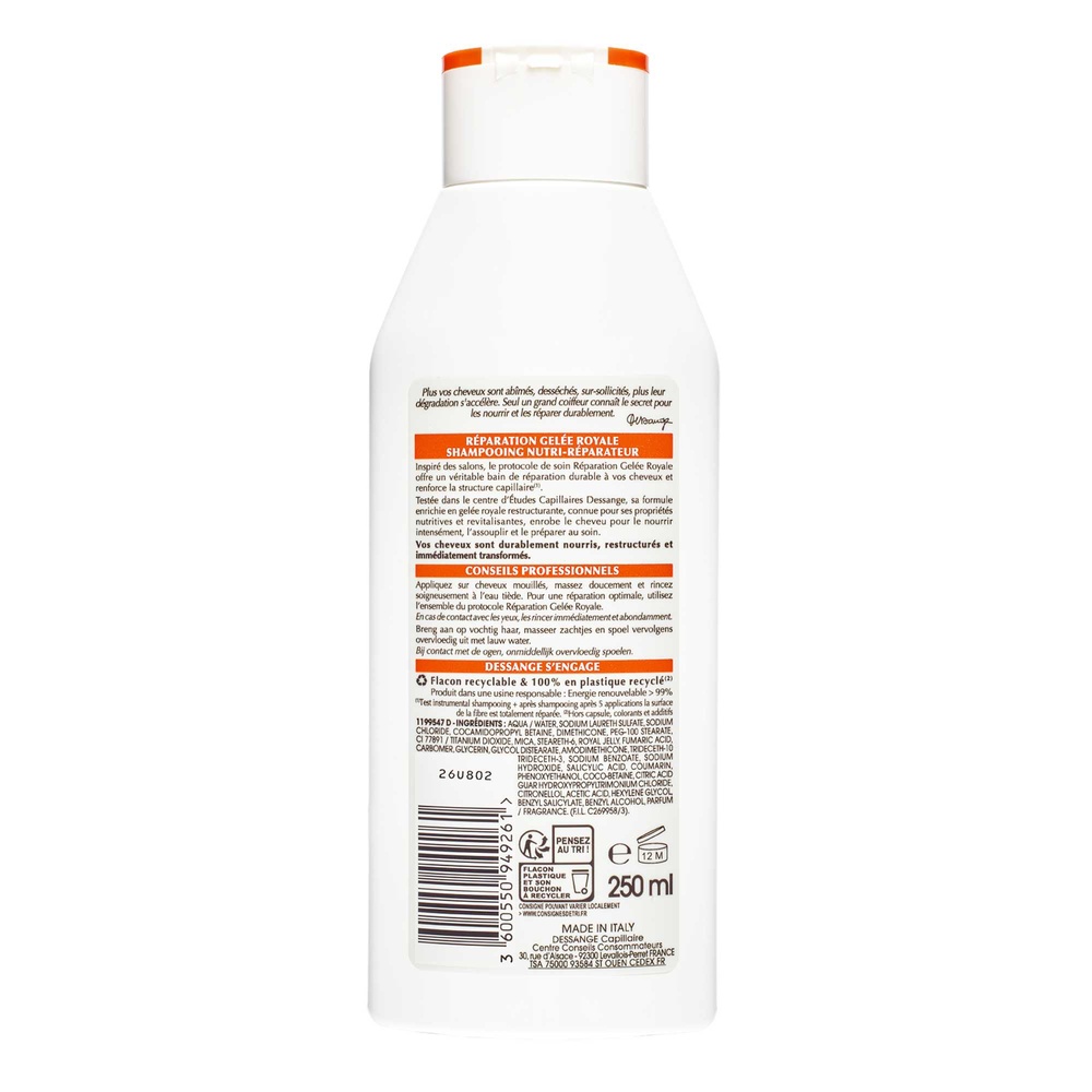 dessange Réparation Gelée Royale Shampooing Nutri-Réparateur à la Gelée Royale Restructurante