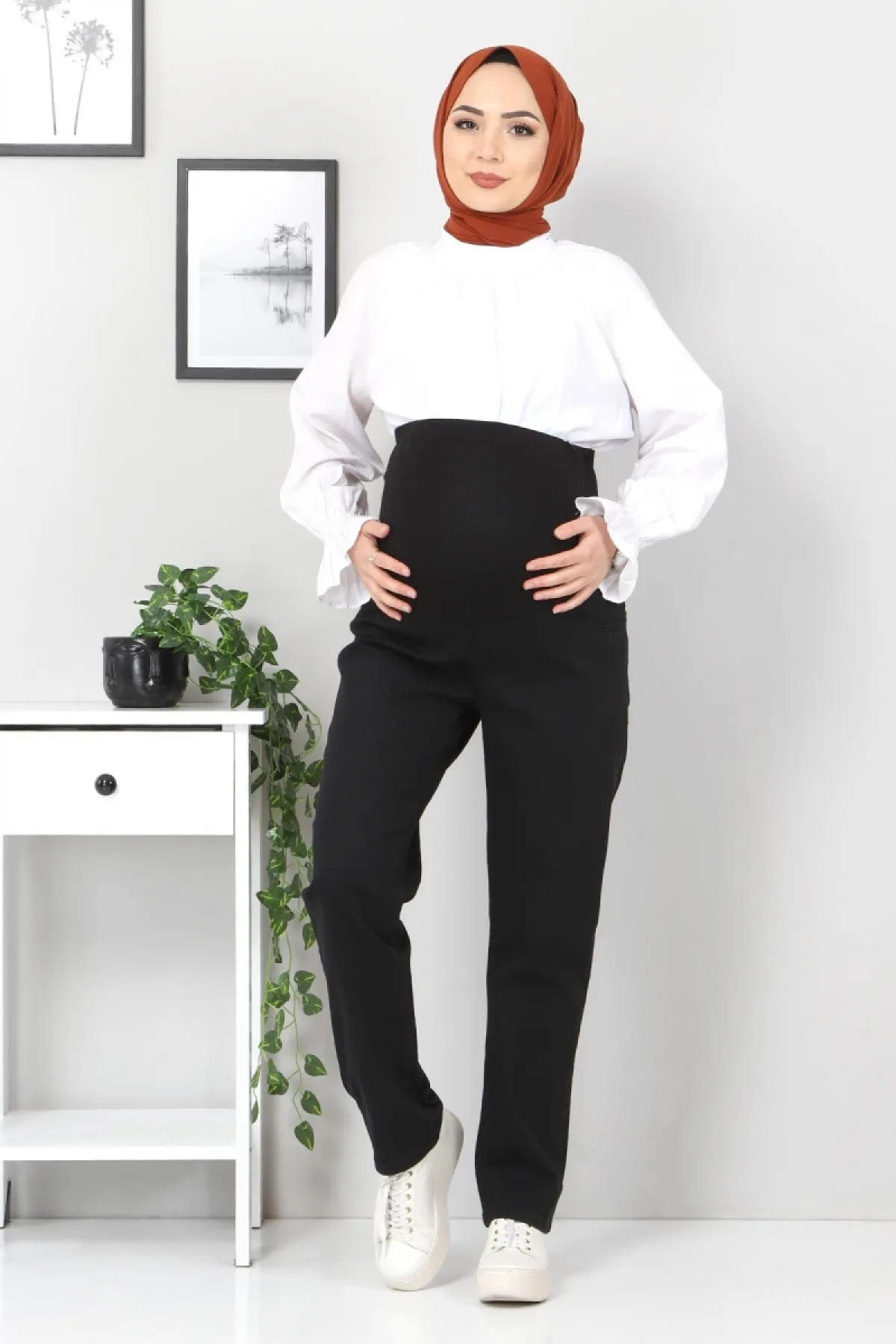 Tesettür Dünyası  Umstandsjeans Tsd22052 Schwarz