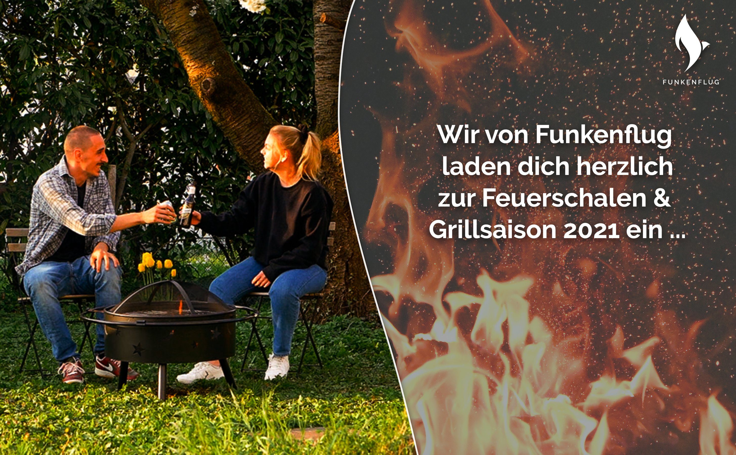 Funkenflug Feuerschale Feuerschale mit Funkenschutz in atemberaubender Mond und Sterne Optik, (Feuerschale inkl. Grillzubehör, Feuerkorb mit Grillrost & Grill Abdeckhaube), - Feuerstelle für geselliges Ambiente -