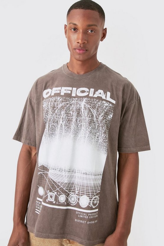 Oversize T-Shirt mit Official-Print