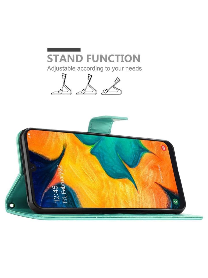 cadorabo Hülle für Samsung Galaxy A20 / A30 / M10s Blumen Design in FLORAL TÜRKIS günstig kaufen onesize
