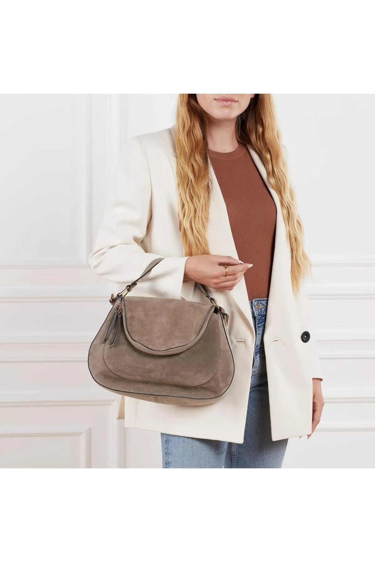 Coccinelle  Sohle Wildleder Warm Taupe