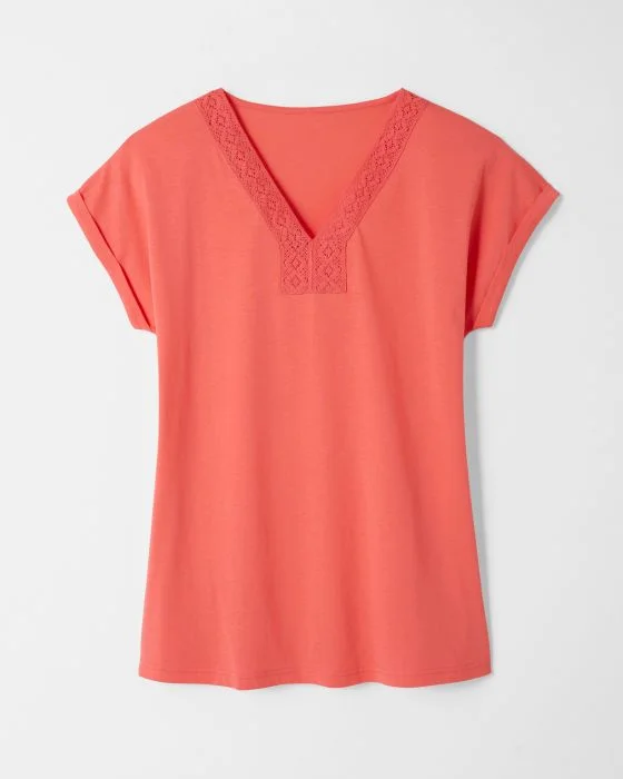 Pyjama dentelle pur coton peigné