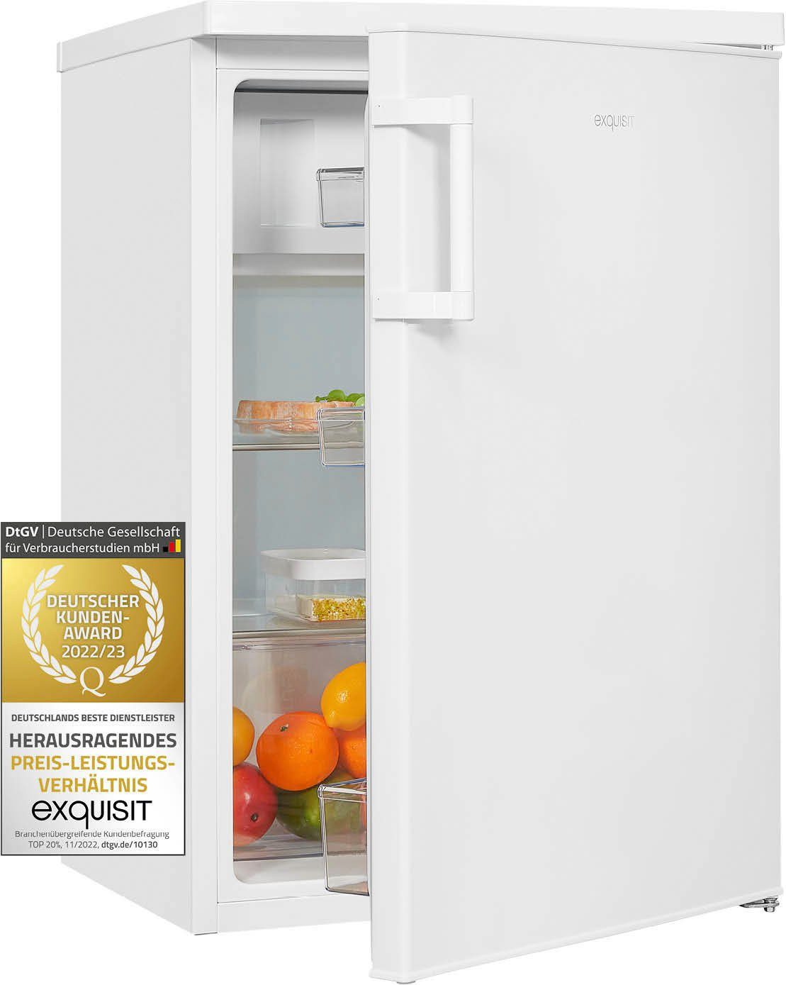 exquisit Kühlschrank KS16-4-H-010E weiss, 85 cm hoch, 56 cm breit