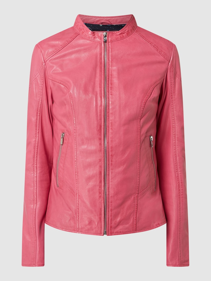 Lederjacke im Biker-Look Modell 'Ylvi' in pink