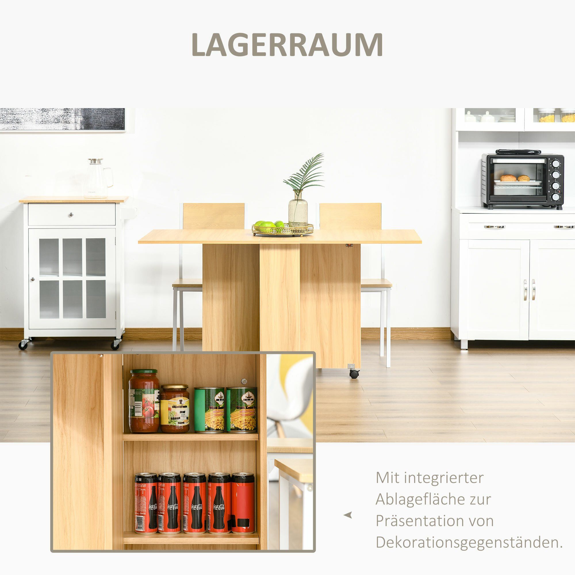 HOMCOM Klapptisch Mobiler Tisch