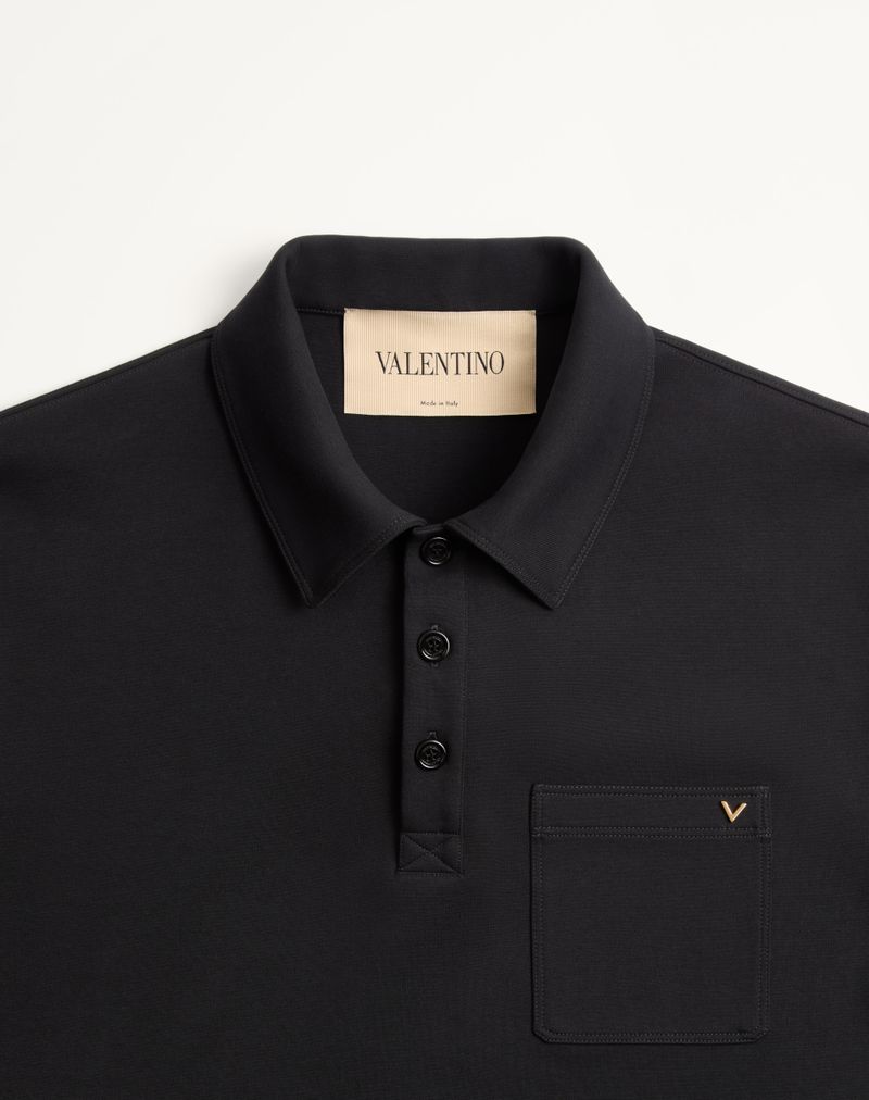 Valentino katoenen polo met V-gouden accenten
