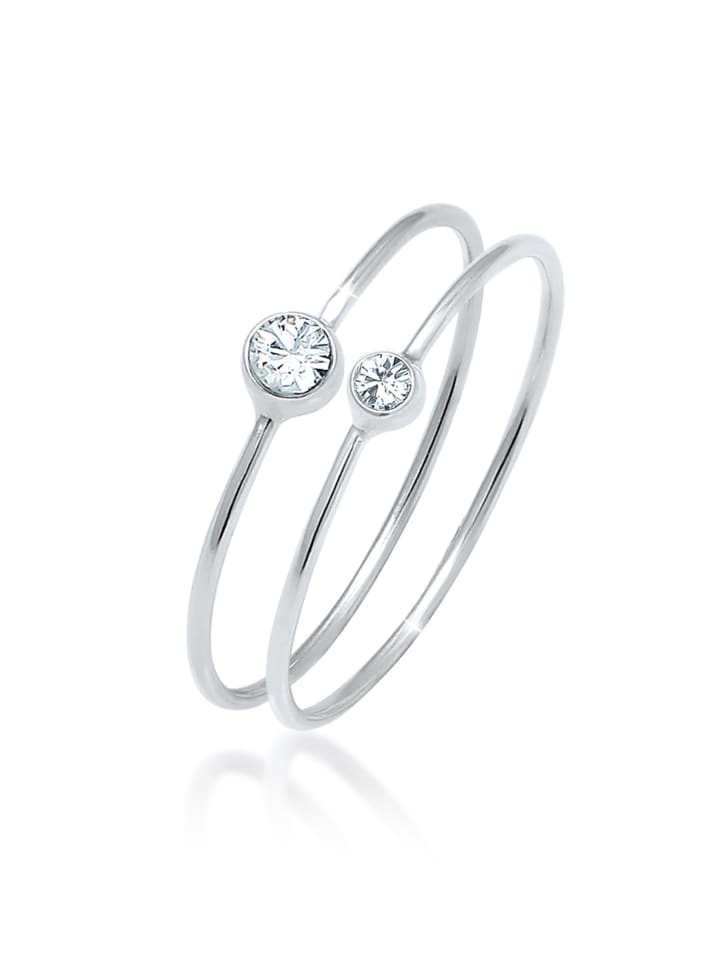 Elli Ring 925 Sterling Silber Ring Set in Silber günstig kaufen