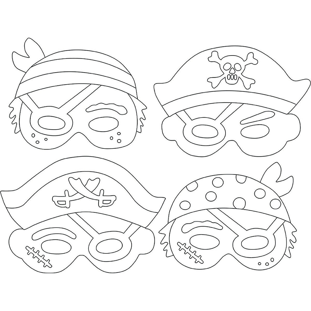 Papiermasken Pirate 12 Stk.