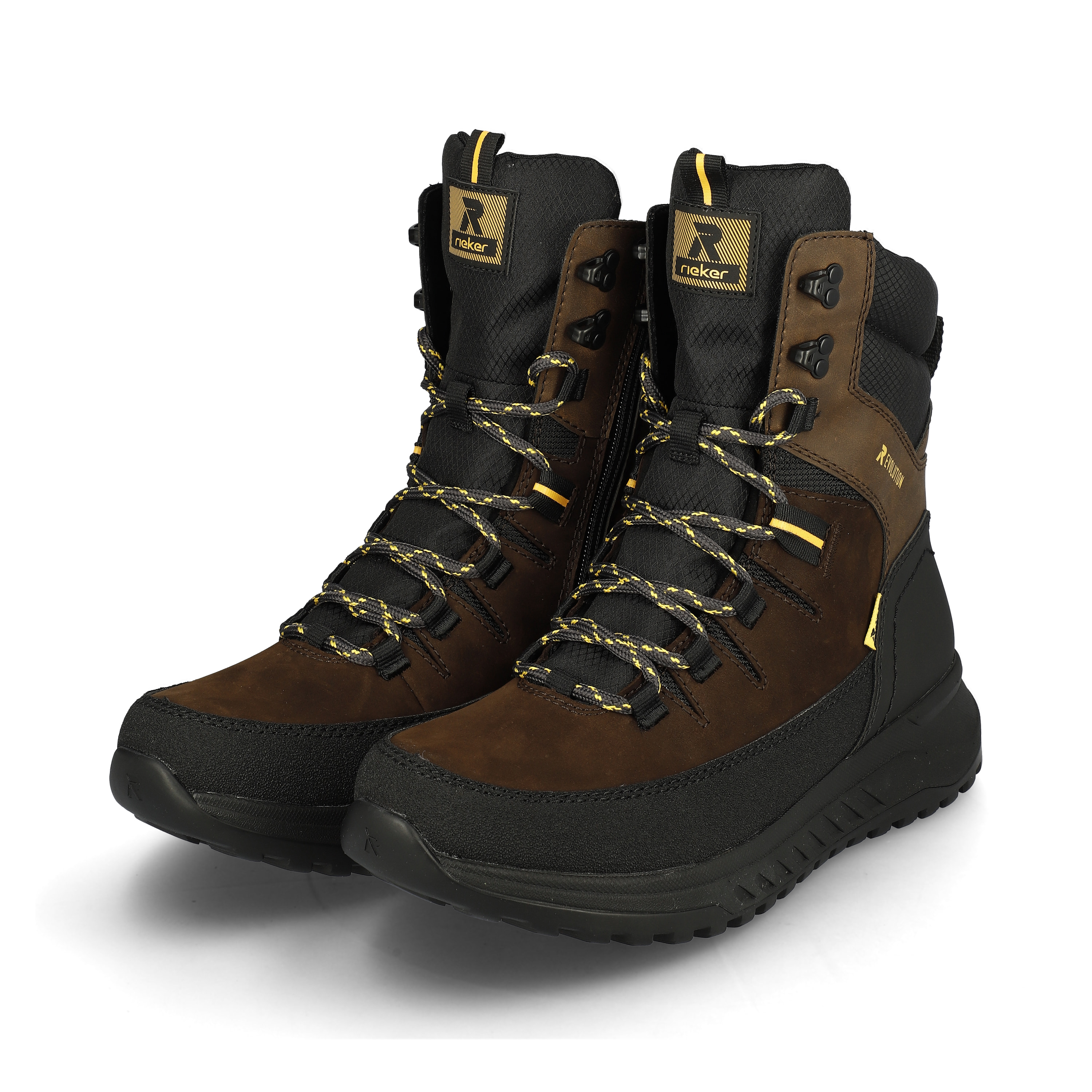 Rieker Herren Schnürstiefel nut-brown deep-black