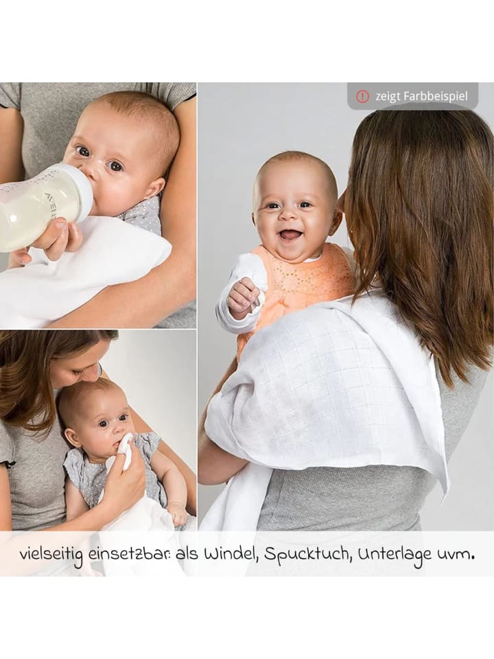 Makian Mullwindel / Mulltuch 10er Pack 80 x 80 cm - Grau in grau günstig kaufen onesize