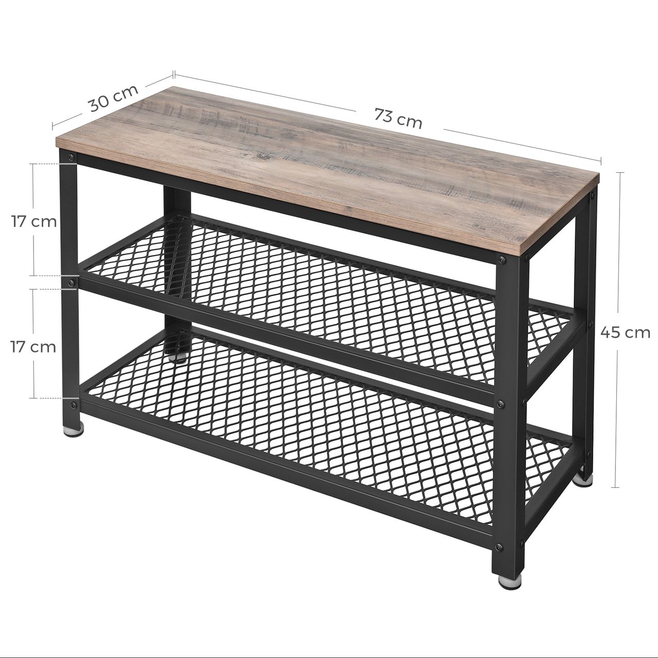 Vasagle Schuhregal mit 2 Ablagen, 73 x 30 x 45 cm