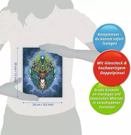 CreArt Pixie Cold: Mystischer Hirsch - Malen nach Zahlen für Erwachsene