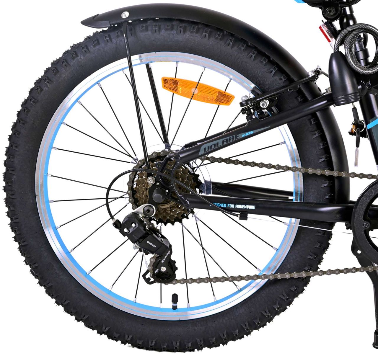 Volare Rocky Kinderfahrrad - 20 Zoll - Schwarz Blau - 95% fertig - 6 speed - Prime Collection