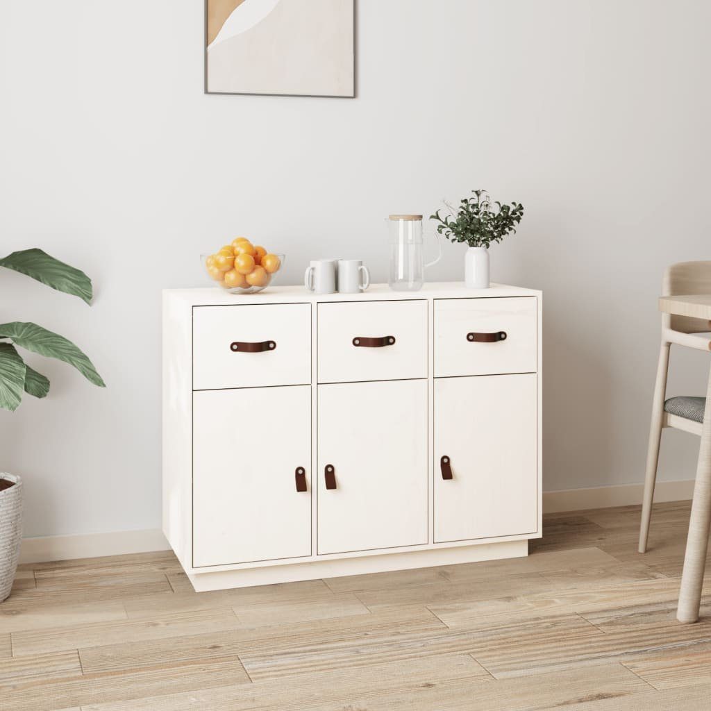 vidaXL Sideboard Sideboard Weiß 100x40x75 cm Massivholz Kiefer (1 St)