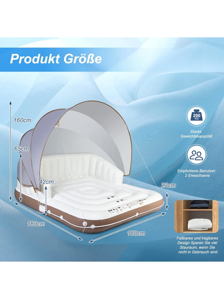 COSTWAY Badeinsel Aufblasbar für 2 Erwachsene in Beige günstig kaufen onesize