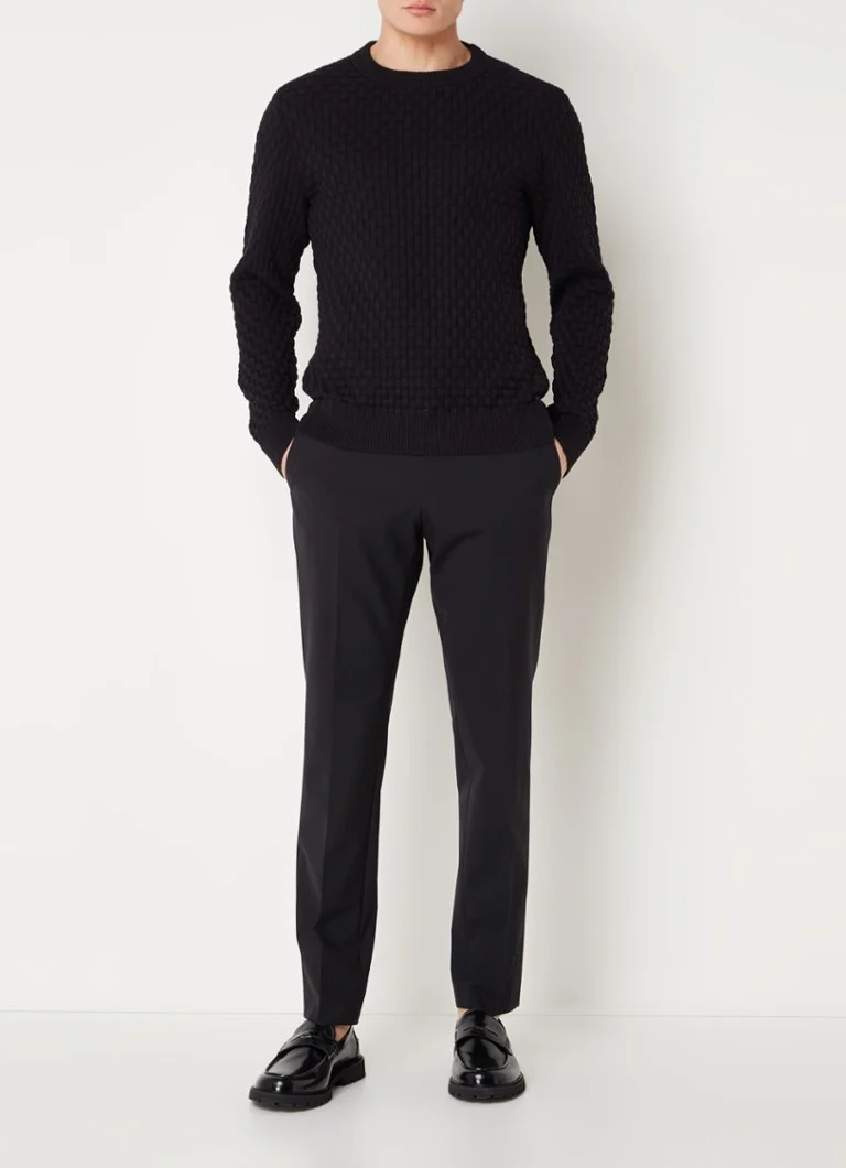 Pulover HUGO BOSS Stubon Classic Fit tricotat gros