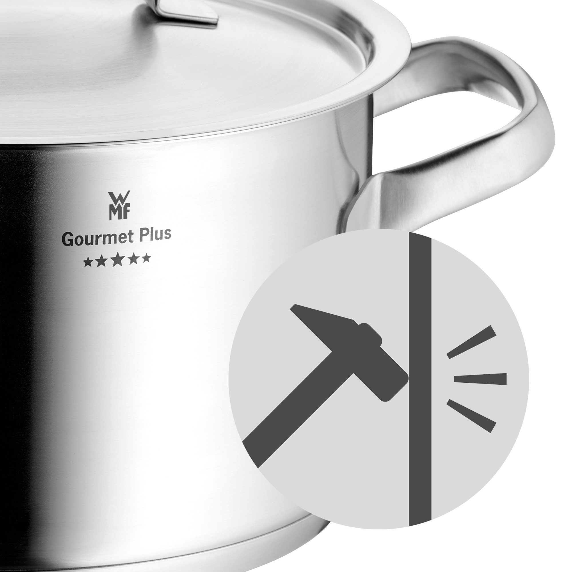 WMF Topf-Set Gourmet Plus, Cromargan® Edelstahl Rostfrei 18/10 (Set, 5-tlg), induktionsgeeignet