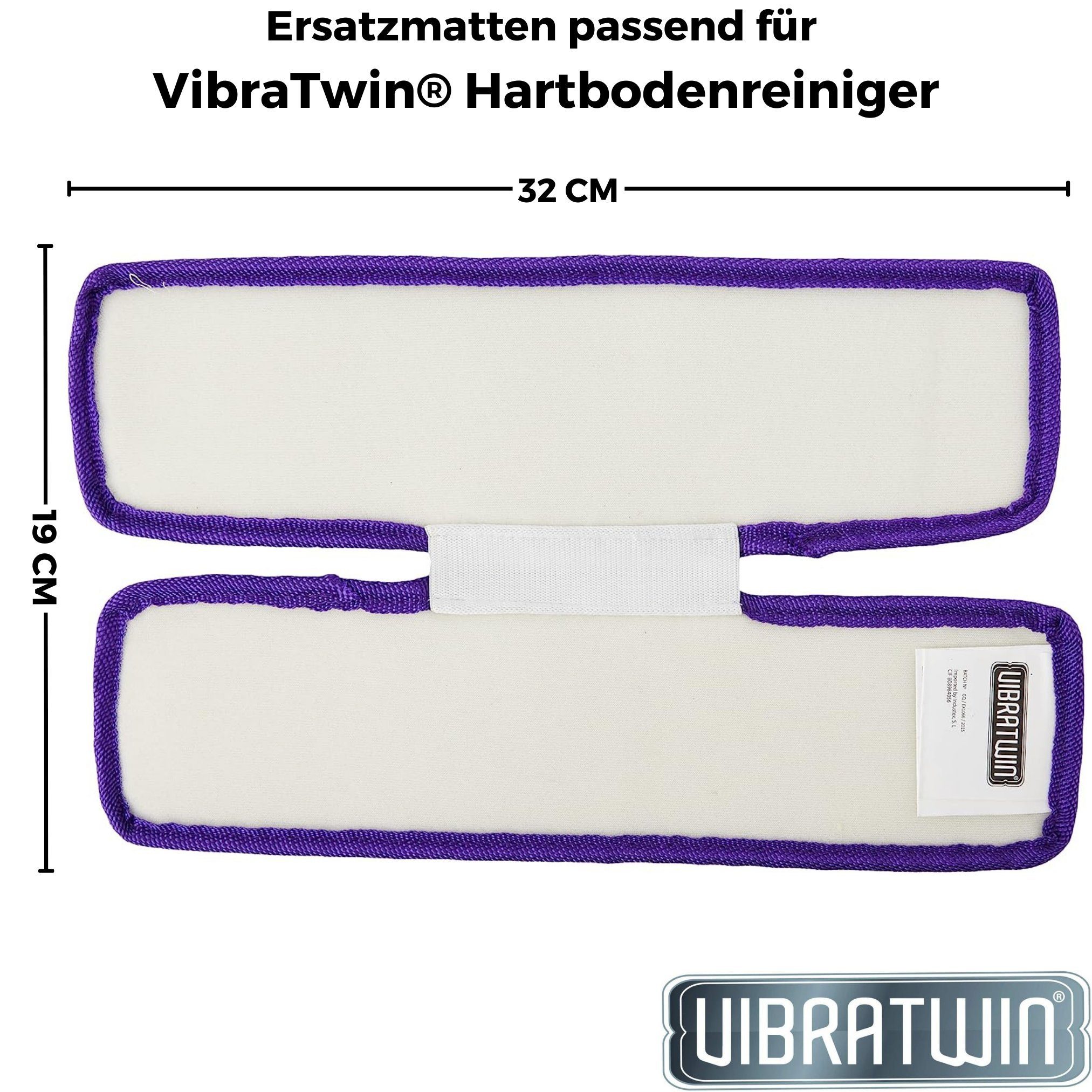 Best Direct® VibraTwin® Hartbodenreiniger Ersatzmatten Wischbezug (Teppichpad, 32x19 cm, Packung, 1-tlg., Zubehör, 3 Varianten: Polierset, Teppich Pad oder Scheuer- und Fleckenpad)